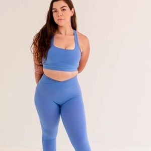 Nasty Fit Blue Crossover Leggings